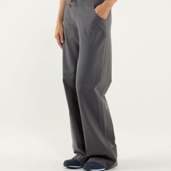 lululemon athletica Pants - Lululemon Gray Still Wide Leg Yoga Pants Sz 6